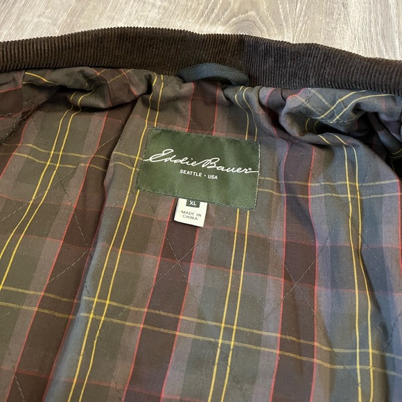Eddie Bauer Waxed Cotton The Eddie Field Barn Coat Jacket in Army Green Men's XL - Picture 4 of 16